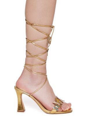 On Golden Wings Wrap Heels