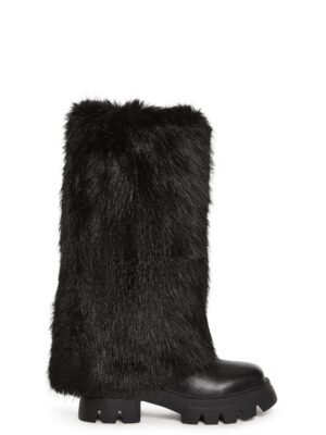 Ahsoka Foldover Flat Boots - Black