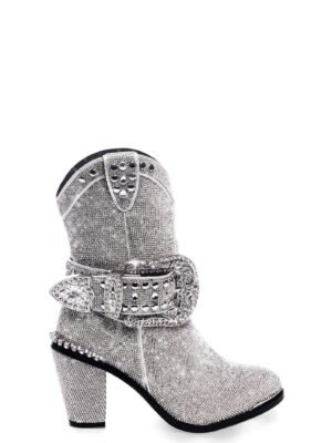 Sheriff Shine Cowboy Boots - Silver