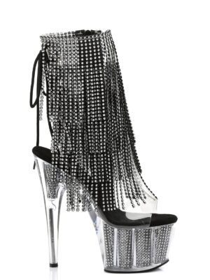 Adore-1017SRS Platform Ankle Boots-Clear