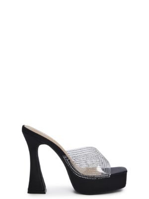 Dream Damsel Peep Toe Heels - Black