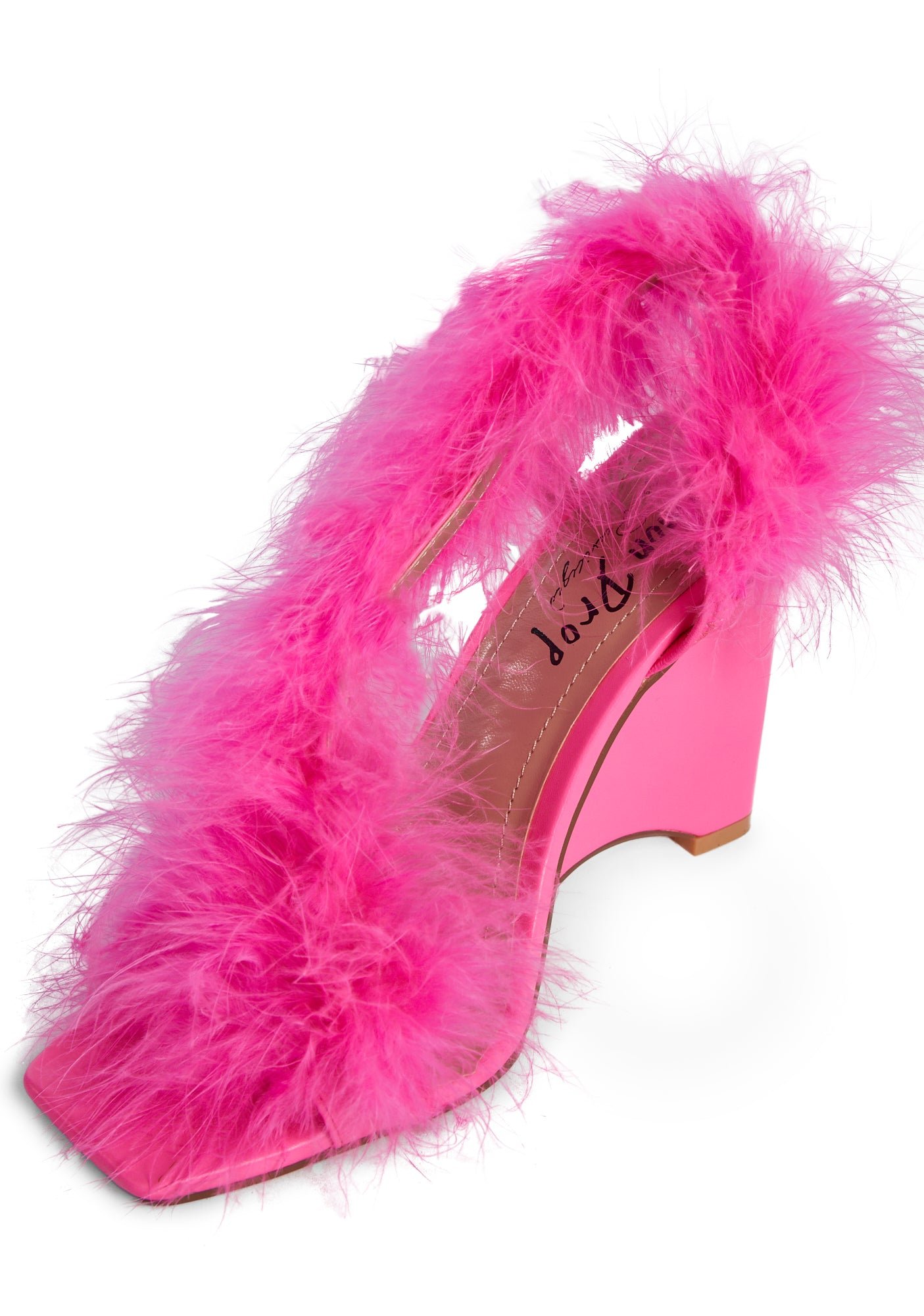 Geraint Fluffy Heels- Pink - Image 2