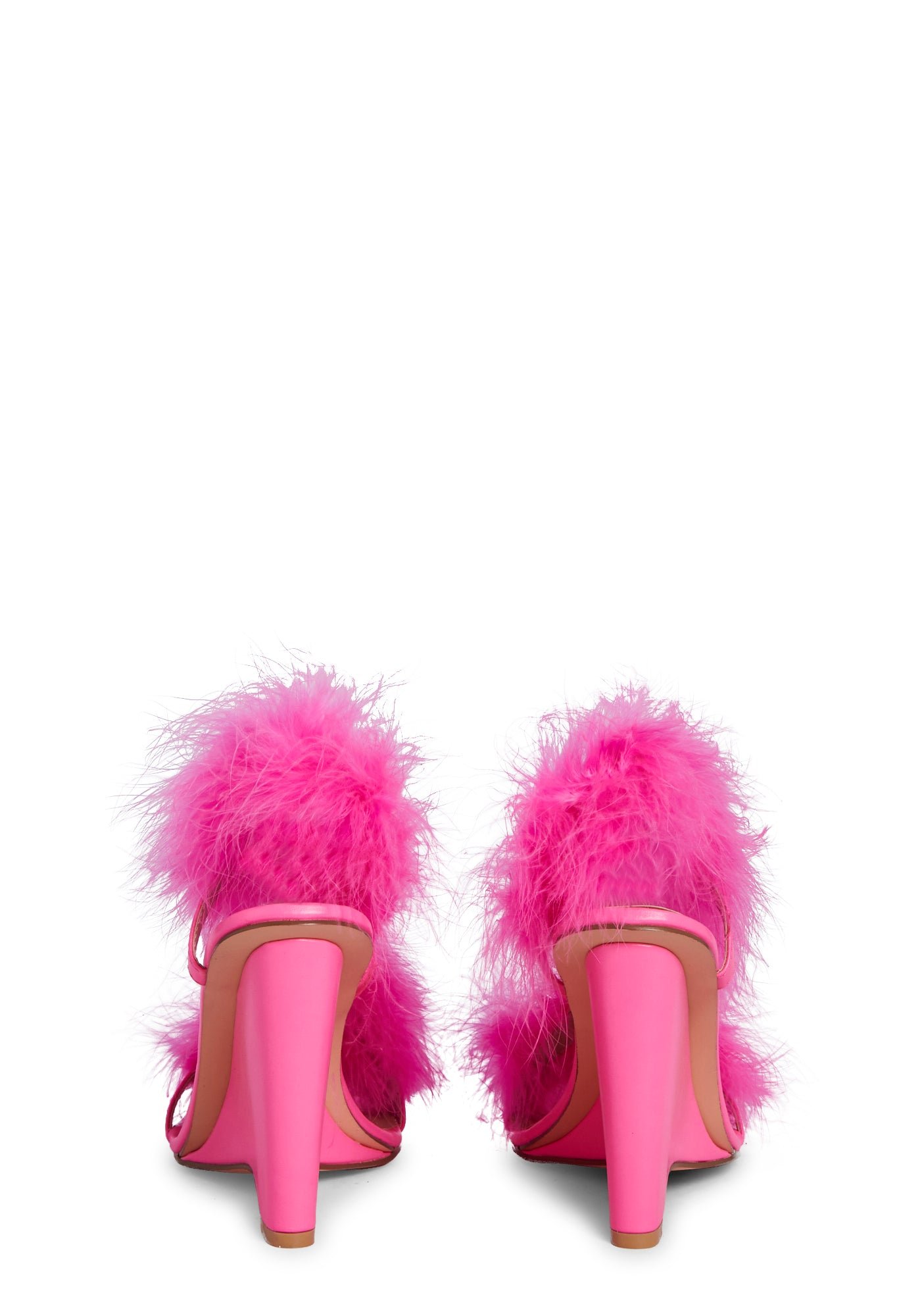 Geraint Fluffy Heels- Pink - Image 4