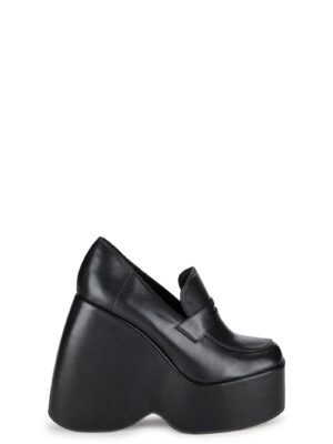 First Love Wedge Loafers- Black