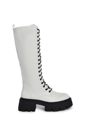 Never Better Combat Boots - White