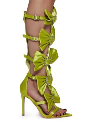 Meet The Beau Satin Heels - Yellow