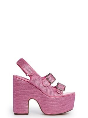 Accepting Applications Platform Sandals - Pink