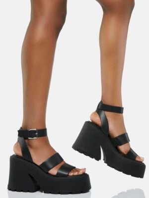 Black Abbot Platform Heels