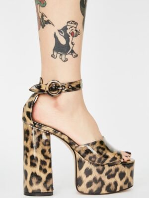 Brown Attention Seeker Platform Heels